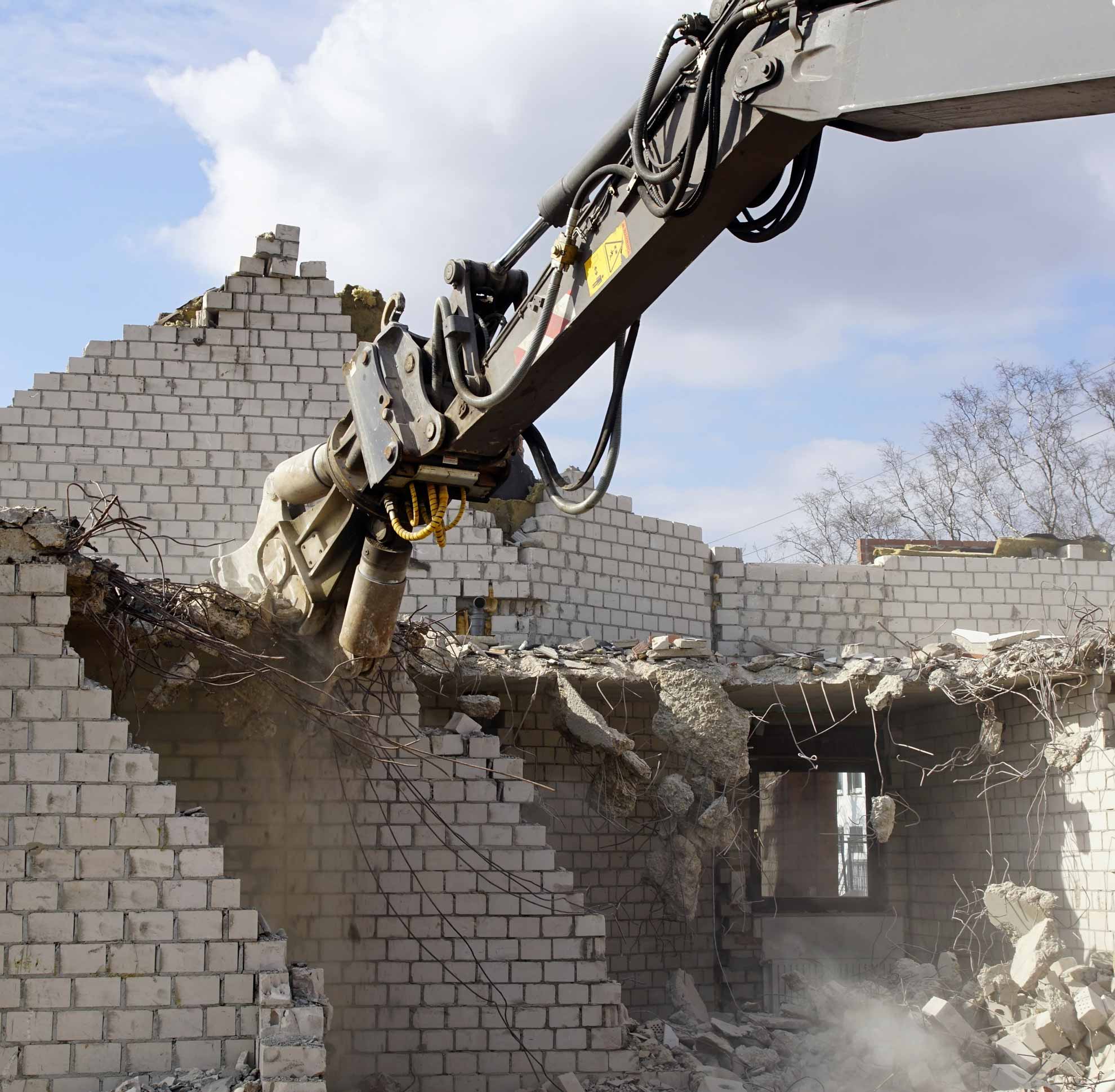 Abriss eines Hauses in Schwerin